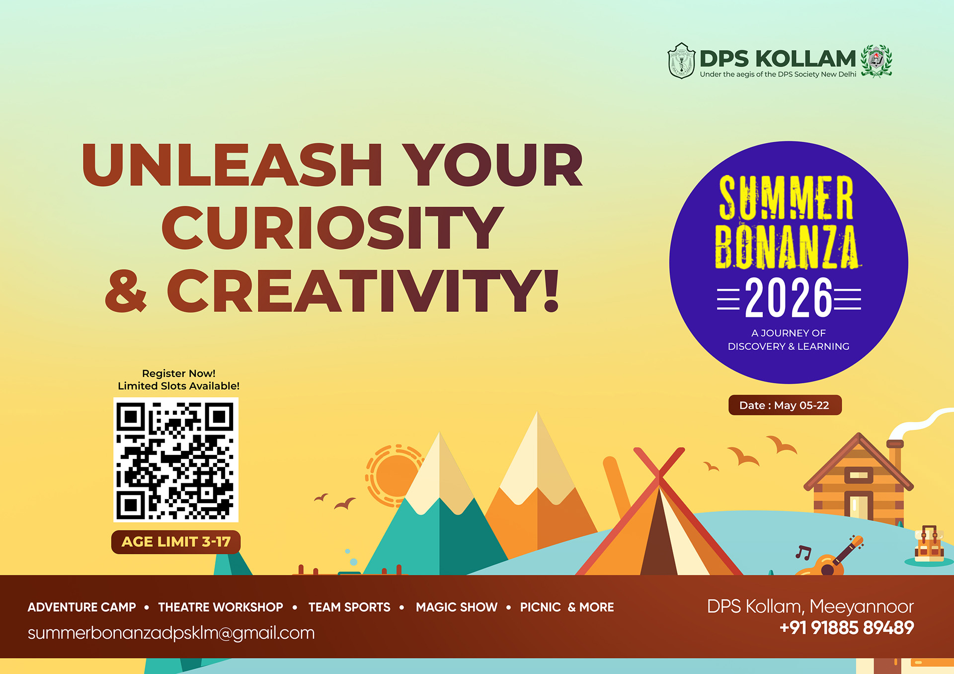 Summer Bonanza 2026 Brochure Cover Page DPS Kollam